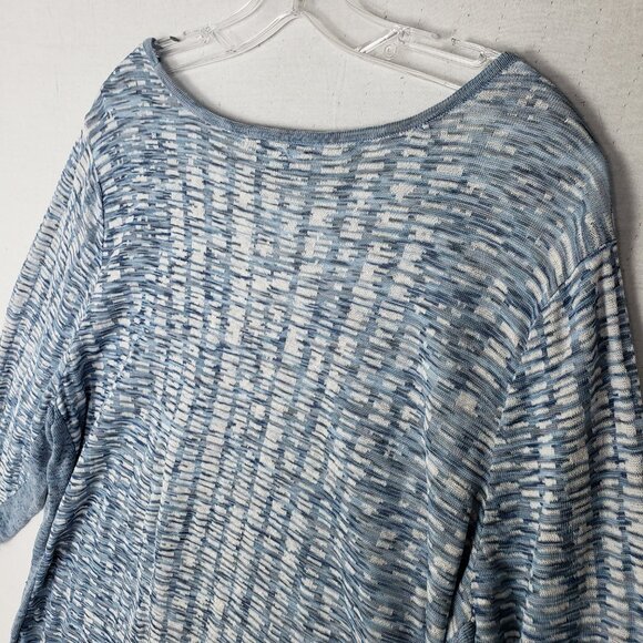 NIC+ZOE pullover Tunic Linen Blend Ribbed Long Sleeve Blue size 1X - Picture 8 of 8